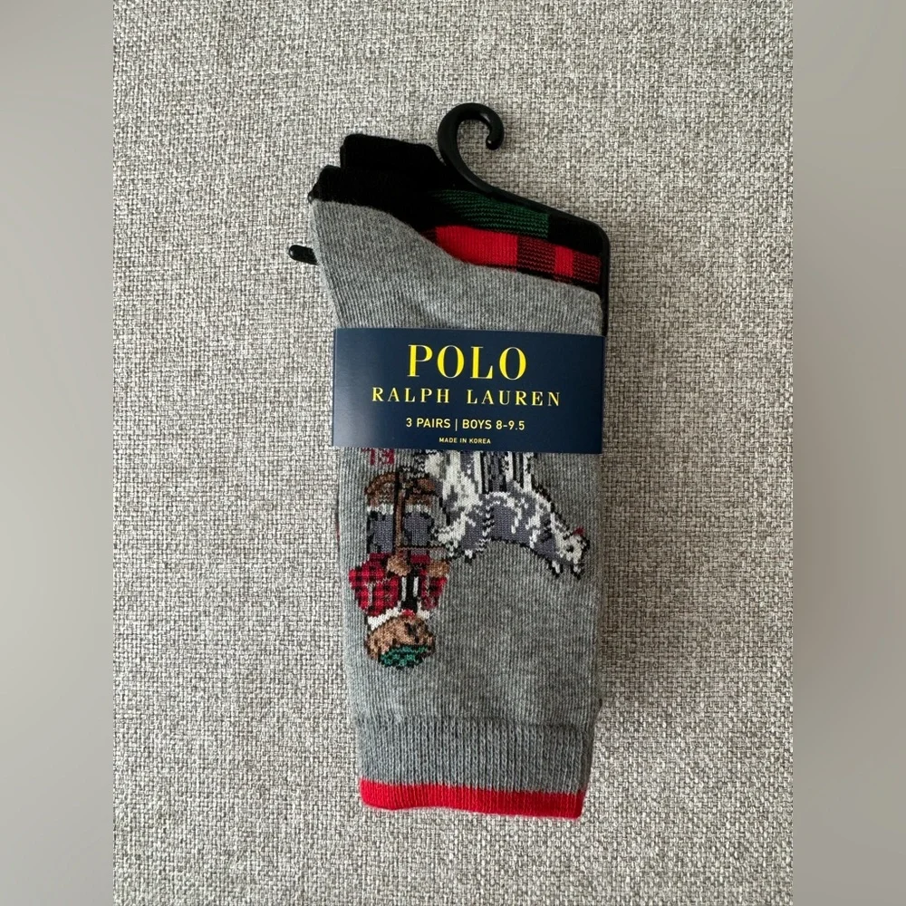 NWT Polo Ralph Lauren Boys 3-Pair Socks